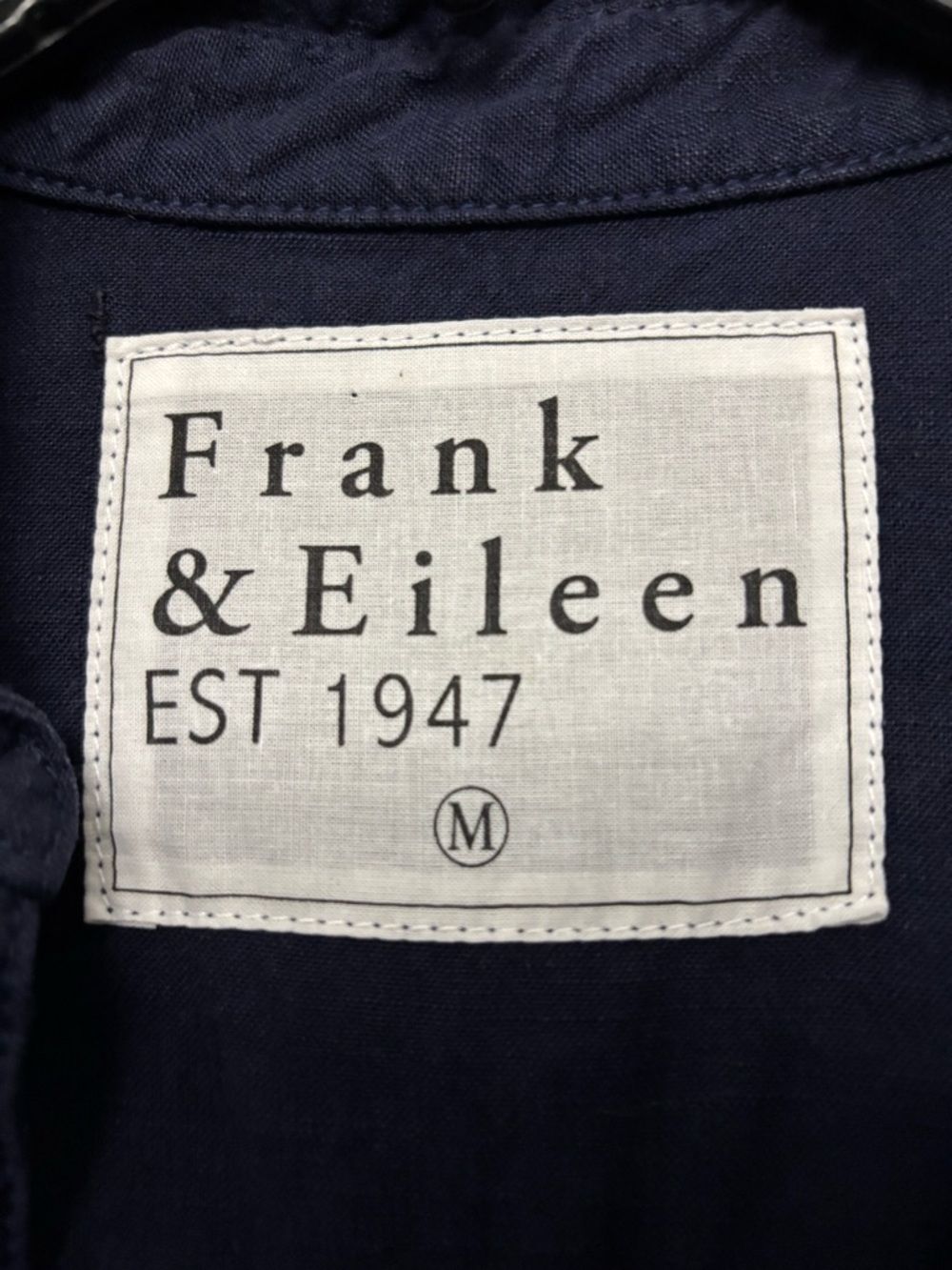 Frank and Eileen Ireland Playsuit Romper Shortalls Linen Cotton Blend Navy M - Picture 6 of 7